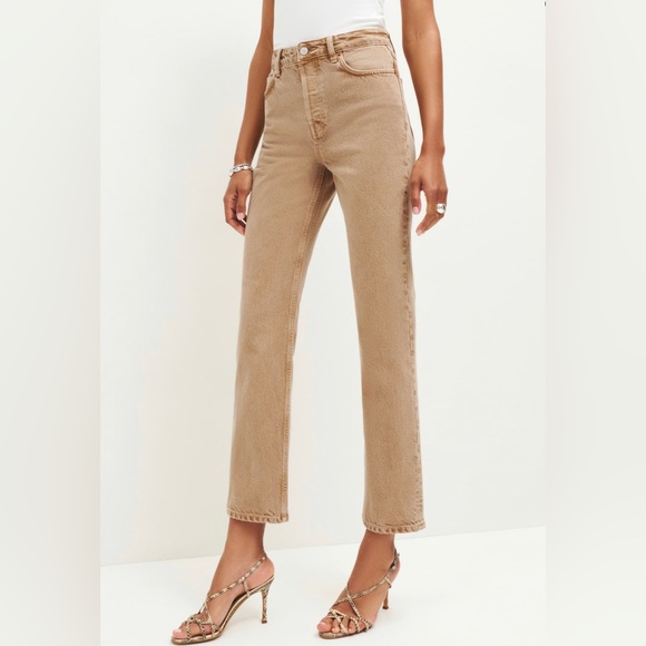 Reformation Denim - Reformation Cynthia High Rise Straight in Almond.
